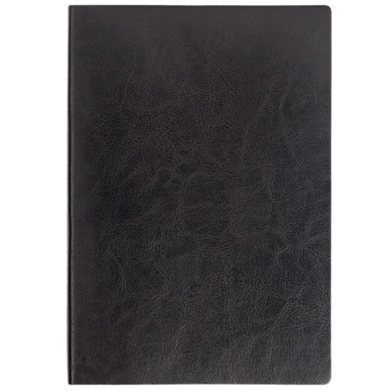 Xuchen Stationery Soft Leather B5 Black Cover Notebook 100 Sheets 200 Pages Memo Book Business Office Meeting Record Book Student Exam Writing Notebook Customizable Logo