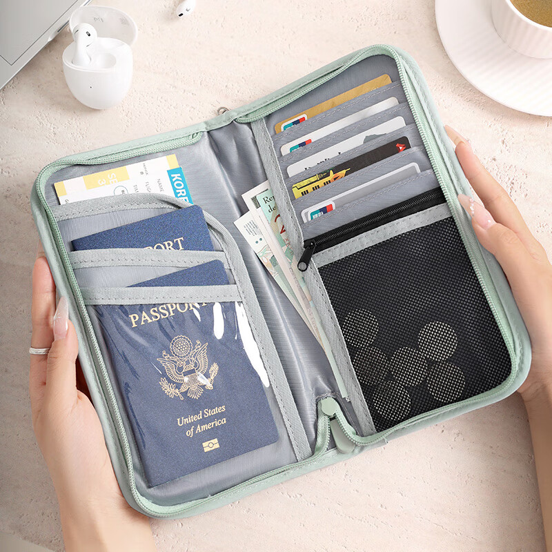 Международный держатель для паспорта Bonayun, с RFID защитой от кражи, длинный, большой емкости, для карт, документов, черный
