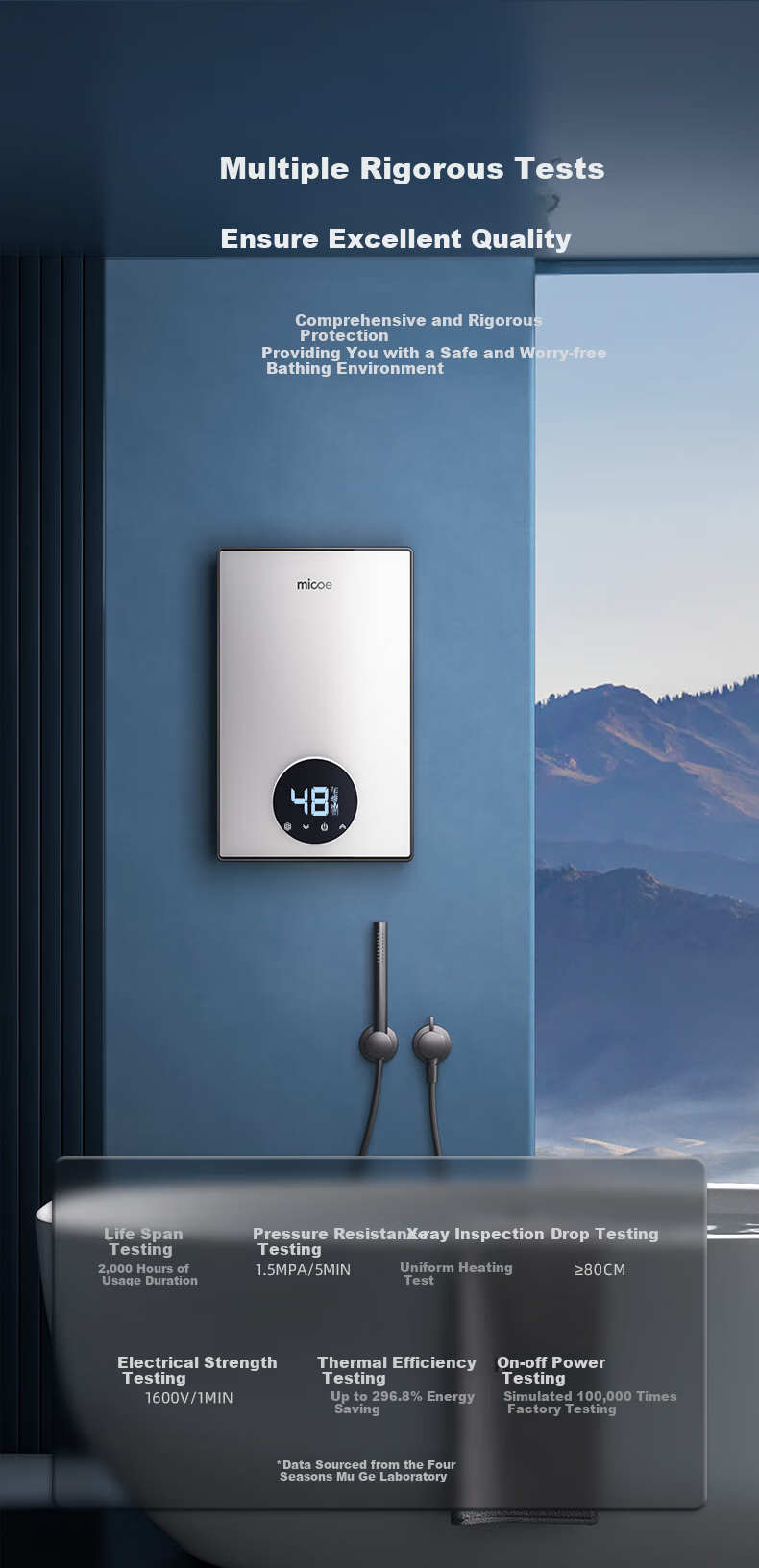 MICOE Instant Electric Water Heater for Home Use, Fast Heating Type, 8500W Variable Frequency Intelligent Constant Temperature, Tankless, No Storage Required, Small Heating And Boiling Machine DSK-H85 12
