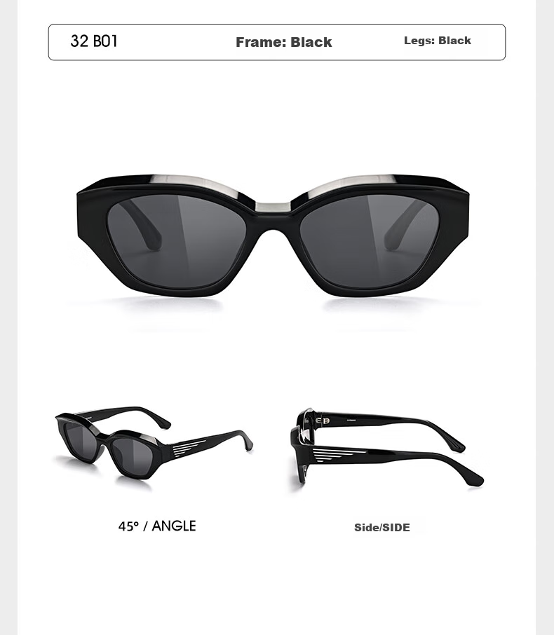 CAXMAN Retro Cat Eye Elegant Plain GM Sunglasses for Men And Women, Narrow Frame UV Protection Polarized Driving Glasses that Make Face Look Smaller 23