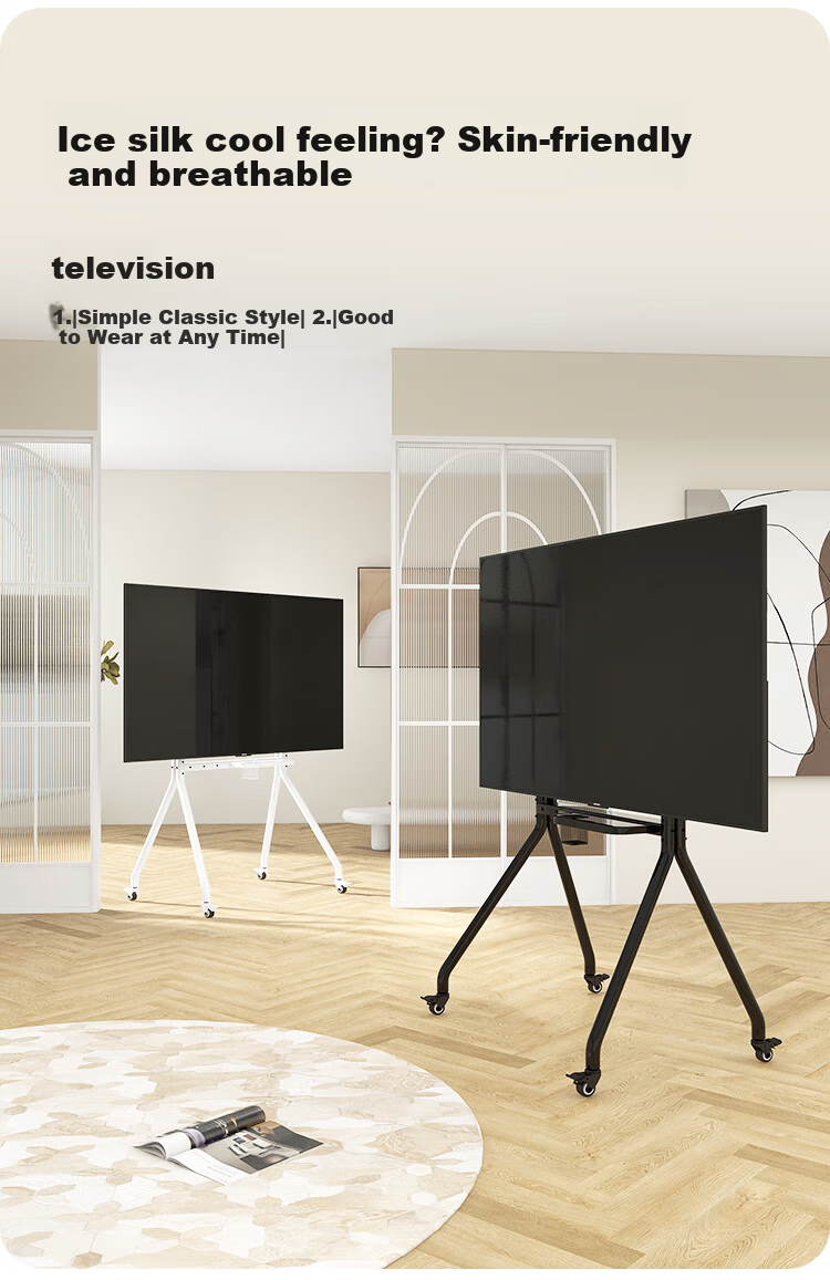 Jinying Mobile TV Stand, 42-86 Inch TV Mount, Video Conference TV Bracket, Advertising Machine Commercial Display Screen Teaching Machine All-In TV Stand Floor-Standing 2