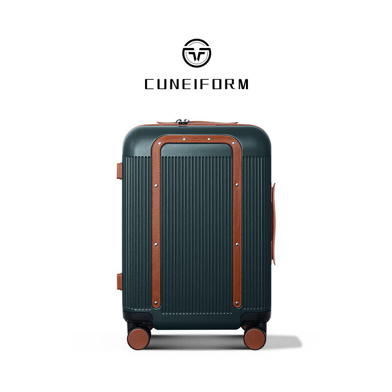 Cuneiform Suitcase, New Vintage Carry-On Luggage with Password Lock, Navigator Series Business, Smoke White, 20 Inches