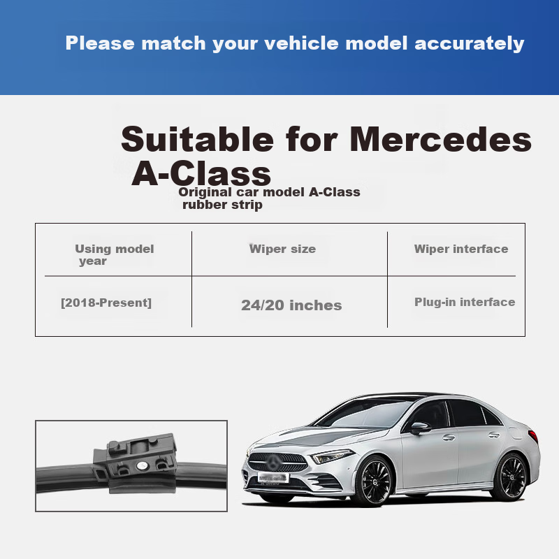 Бескаркасные щетки стеклоочистителя YITU для Mercedes-Benz A-Class [2018-наст. время], оригинальные резиновые полоски