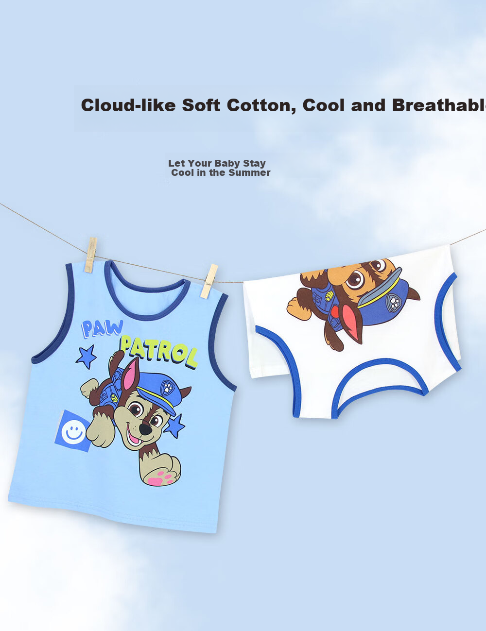 PAW PATROL Children's Vest Boys' Class A Cartoon Undershirt Summer Breathable Baby Sleeveless T-Shirt PA1913P2 105 4
