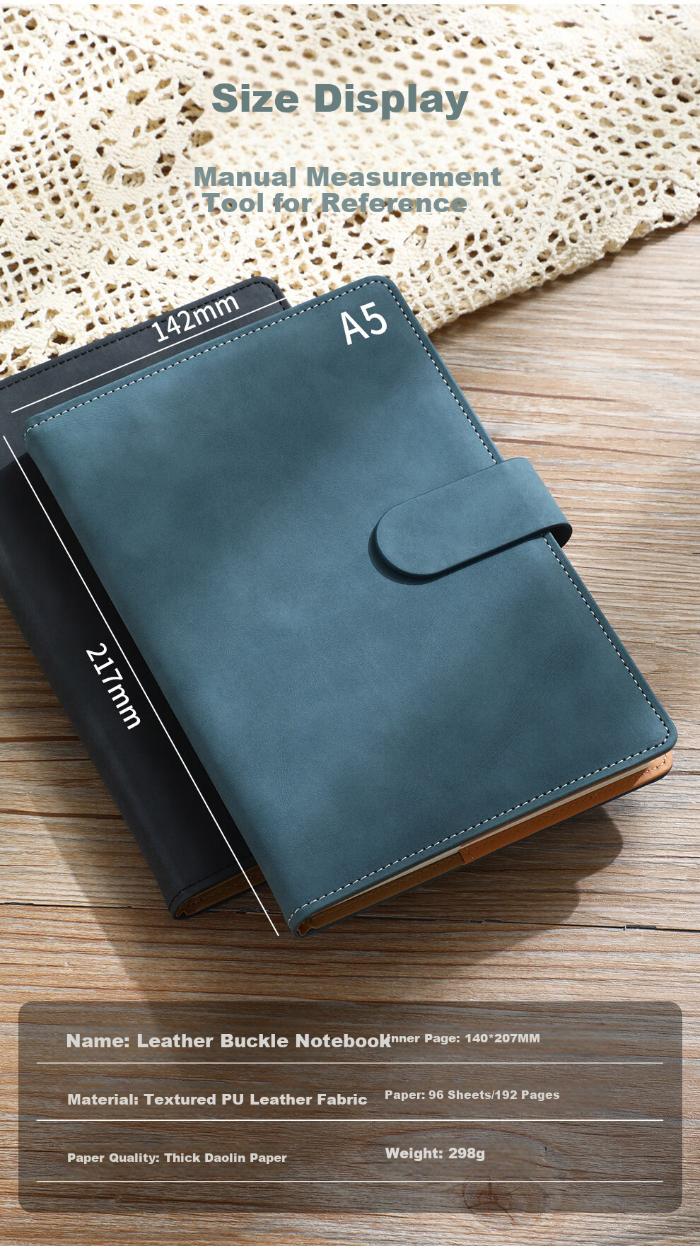 Faramon A5 Buckle Gift Box Notebook, Thickened Journal, Business Leather Cover, Corporate Gift, Meeting Record Book, Office Stationery 4