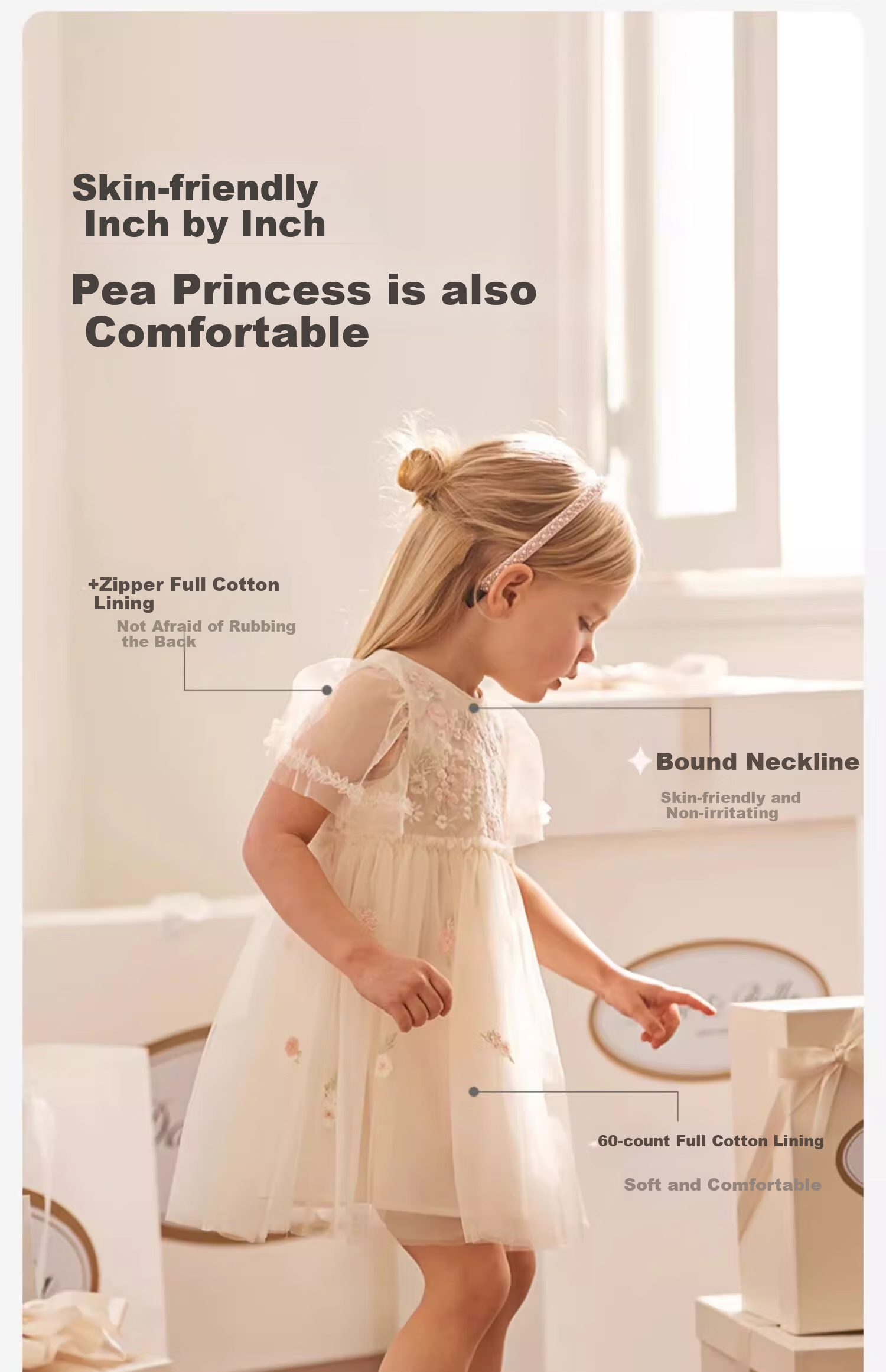 DAVE & BELLA Girls' Summer Dress, Stylish Tulle Princess Dress, Children's Birthday Dress 8