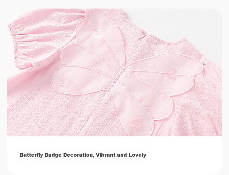 BALABALA Children's Clothing, Girls' Dress, Summer 2025 Collection, Big Girls' Dress, Sweet Puff Sleeves, Fashionable, 208225111014 4