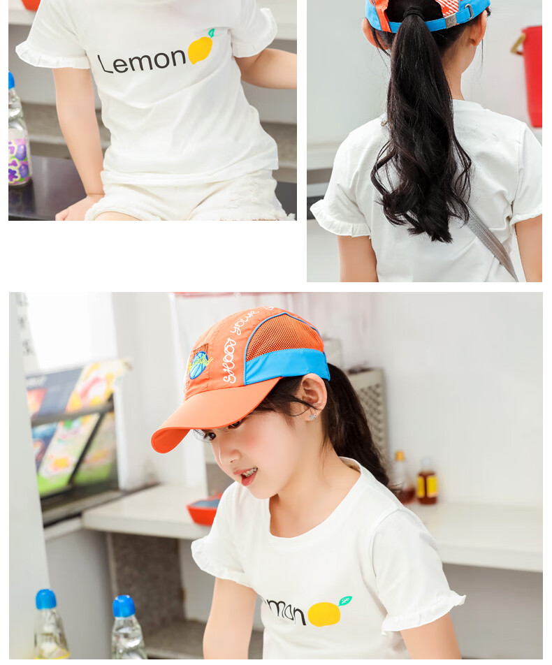 Jian Cai Kids Baseball Cap Boys Sun Protection Duckbill Hat Summer Basketball Mesh Quick-Dry Breathable Sunshade Hat for Girls and Babies 13