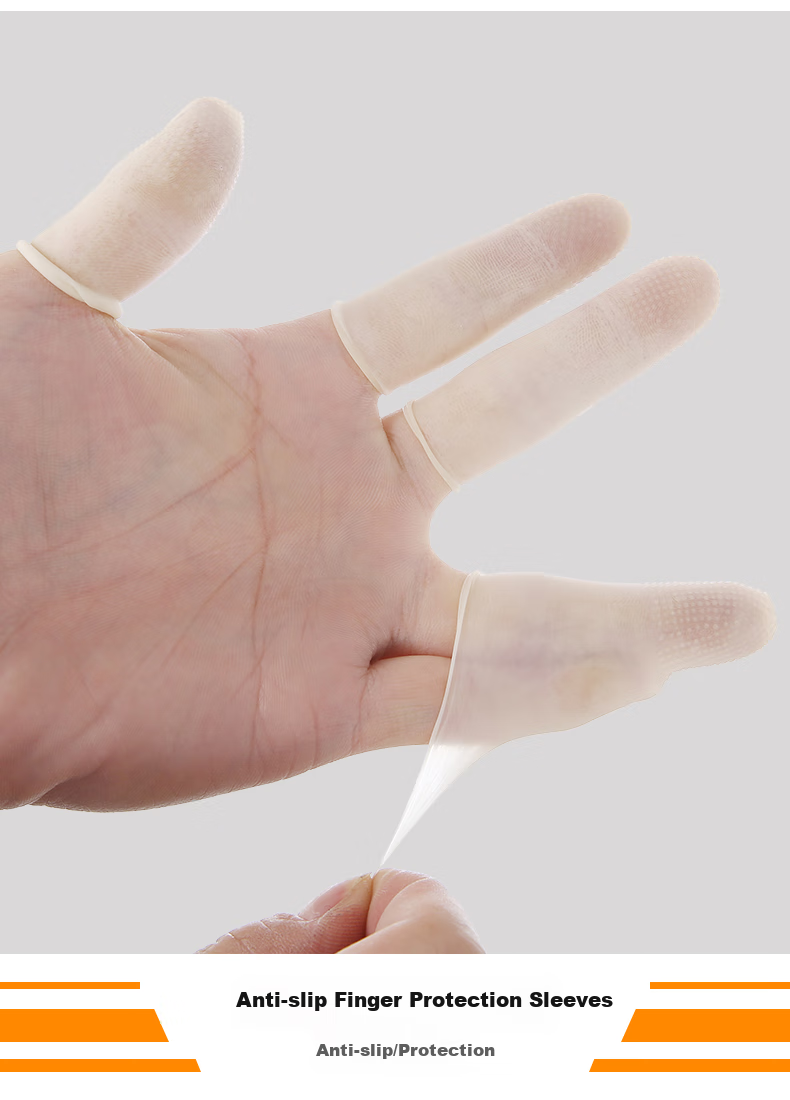 BAIGE Latex Finger Cots, Thickened Non-Slip Electrostatic Work Gloves, Dust-Free Cots for Counting Money, Off-White, 1000 Pieces, Size M, CW998990 6