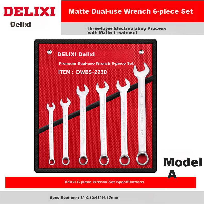 DELIXI Adjustable Wrench Set, Multifunctional Hardware Tools, Dual-Purpose 18-Piece Set (8-32mm) 3