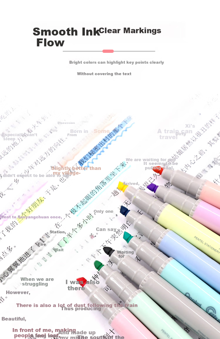Pentel Dual-Tip Light Fluorescent Pen, Macaron Color Series Water-Based Marker, Student Highlighting Pen SLW11P, Violet 2