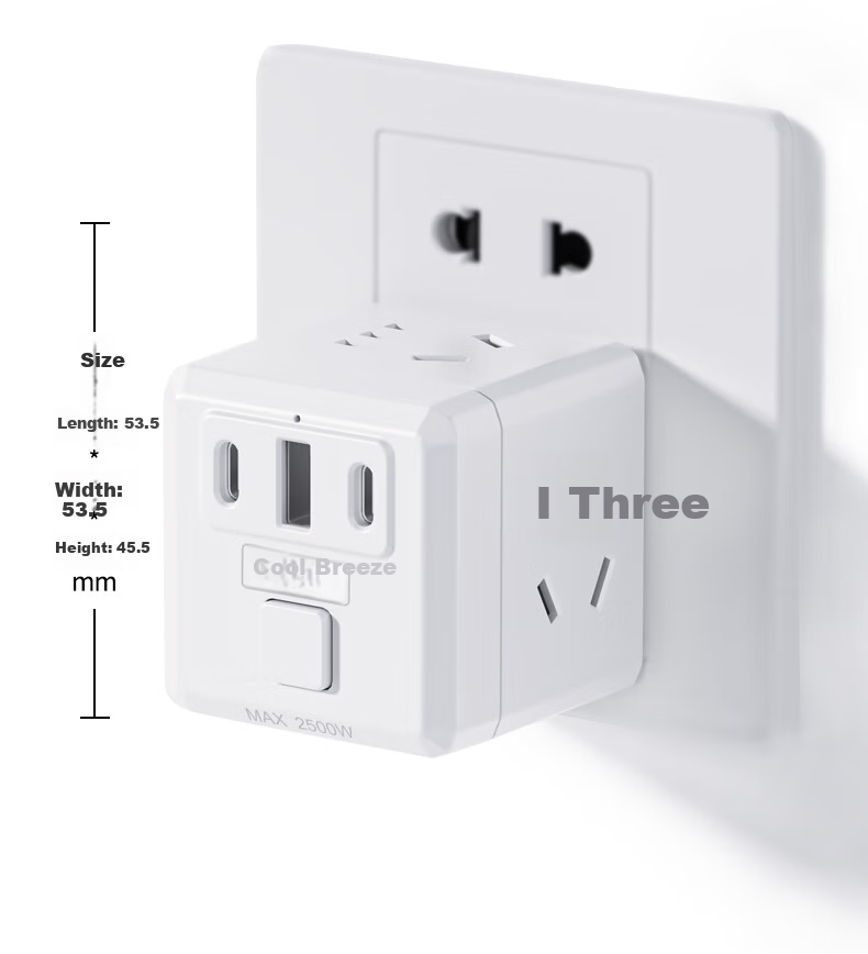 Kyfen 2500W High Power, Overload Protection, Master Switch, Multi-Outlet Adapter, Power Strip, Dormitory Office Use, Home Safety, 3-Prong, National Standard, Wireless 19
