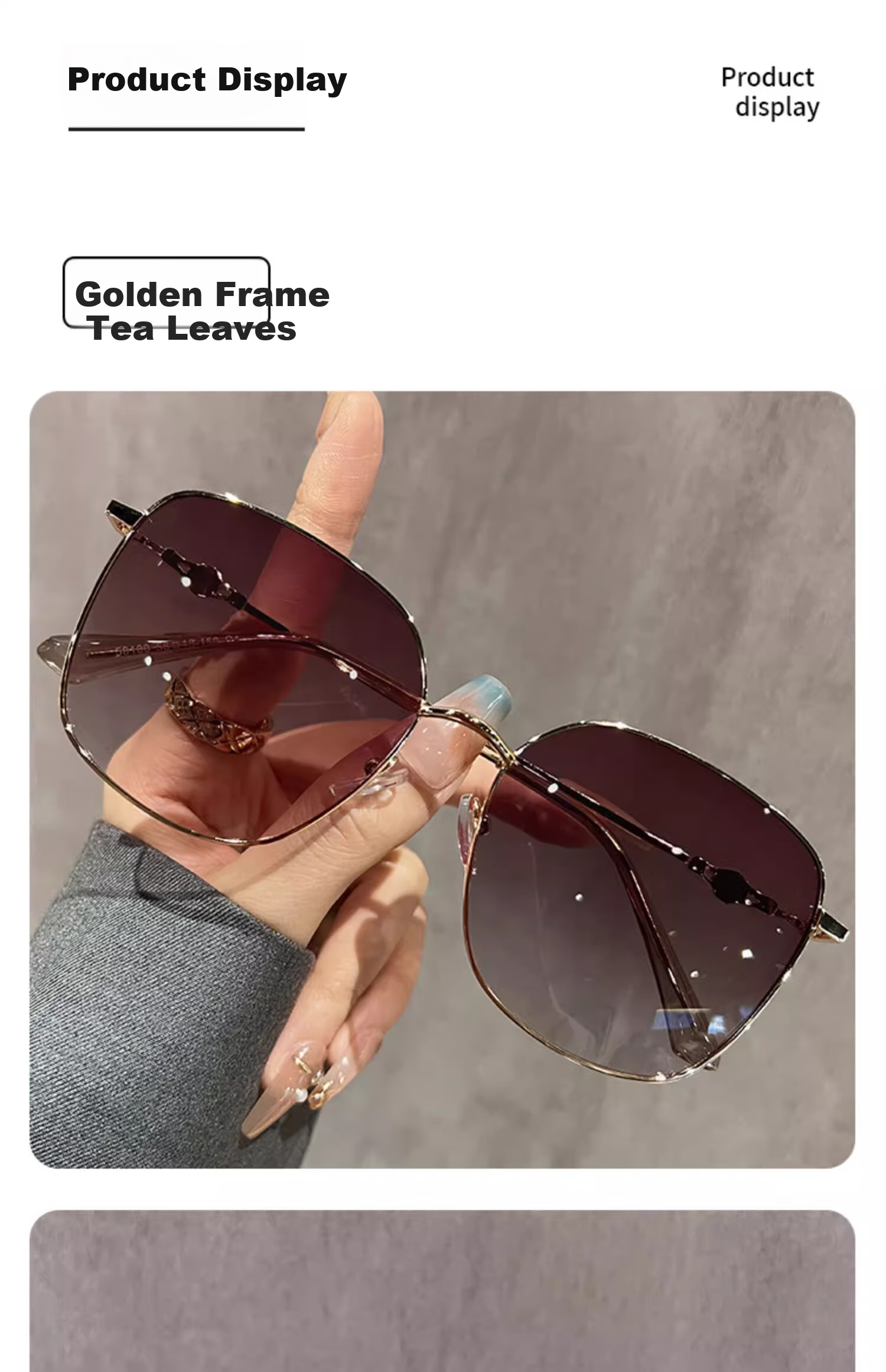 Boshide Sunglasses, Large Frame Polarized Sunglasses with Gradient Brown Lenses, High-End Look, Face-Slimming Effect on Instagram, Gold Frame with Brown Lenses 13
