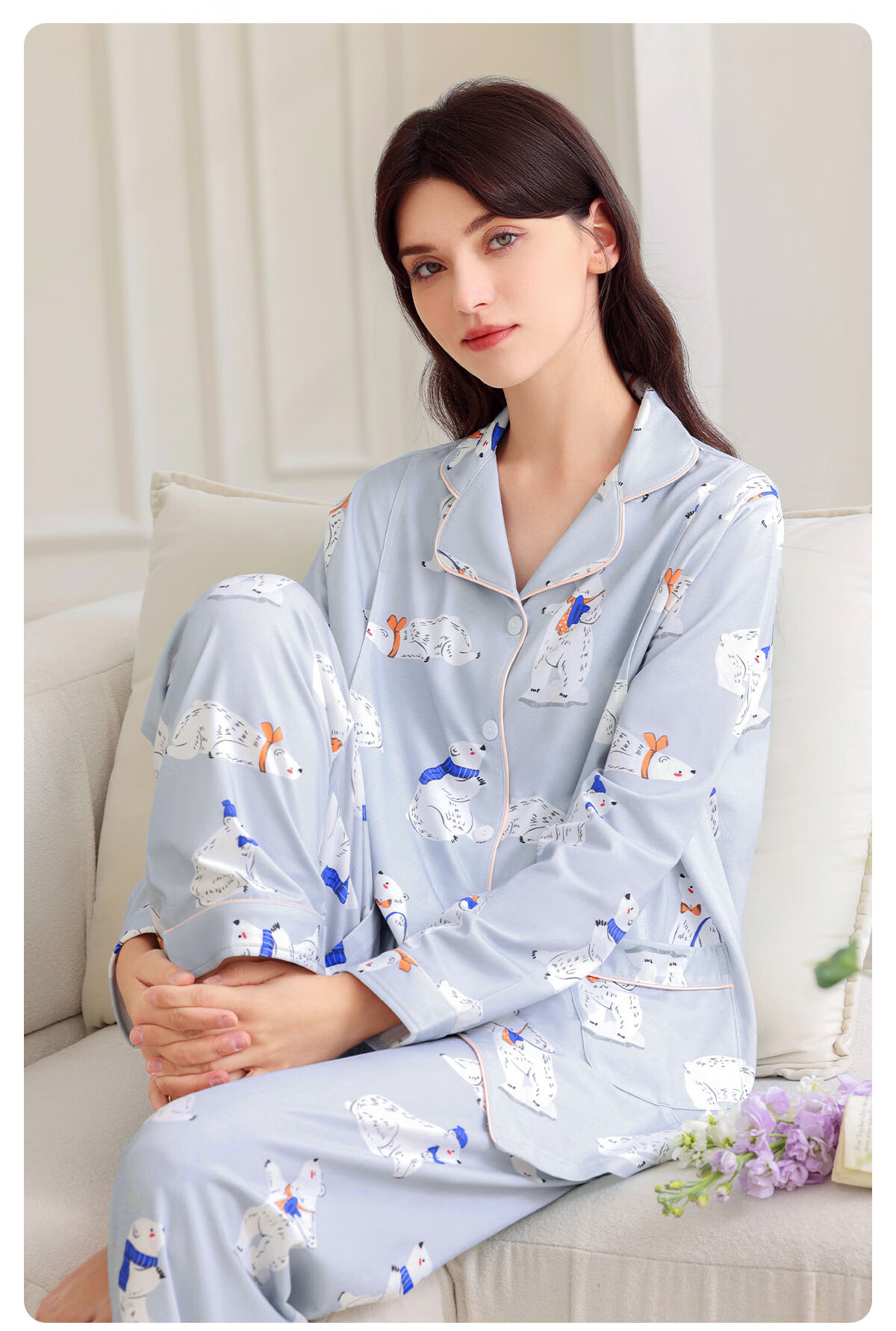 JOYNCLEON Postpartum Maternity Pajamas Women Tianshan Cotton Spring Summer Nursing Homewear XL Jyz179431 11