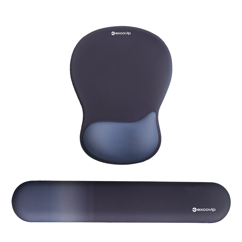 EXCO Keyboard Wrist Rest and Mouse Pad Set Ergonomic Large Blue-Black Gradient Silicone Non-Slip Wrist Support for Men and Women 0511