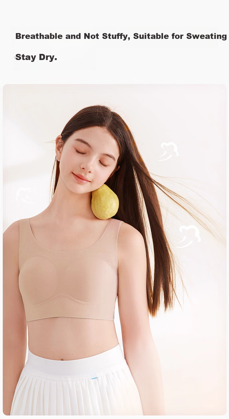 GRACEWELL Girls' Foundation Liquid Bra for Children And Teenagers, Invisible Non-See Through Bra for Puberty, for Middle And High School Students Aged 9-18 XL 9