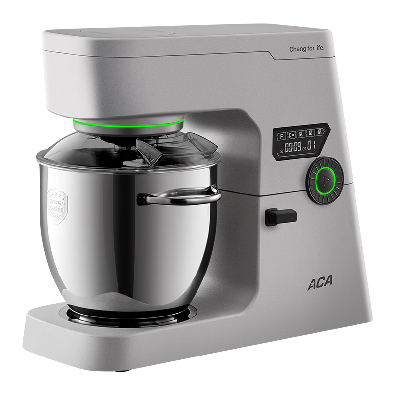 ACA Chef Machine Home and Commercial Metal Body 7L Fully Automatic Dough Kneading and Mixing Machine Egg Beater Meat Grinder Noodle Press Mixer ASM-EC900