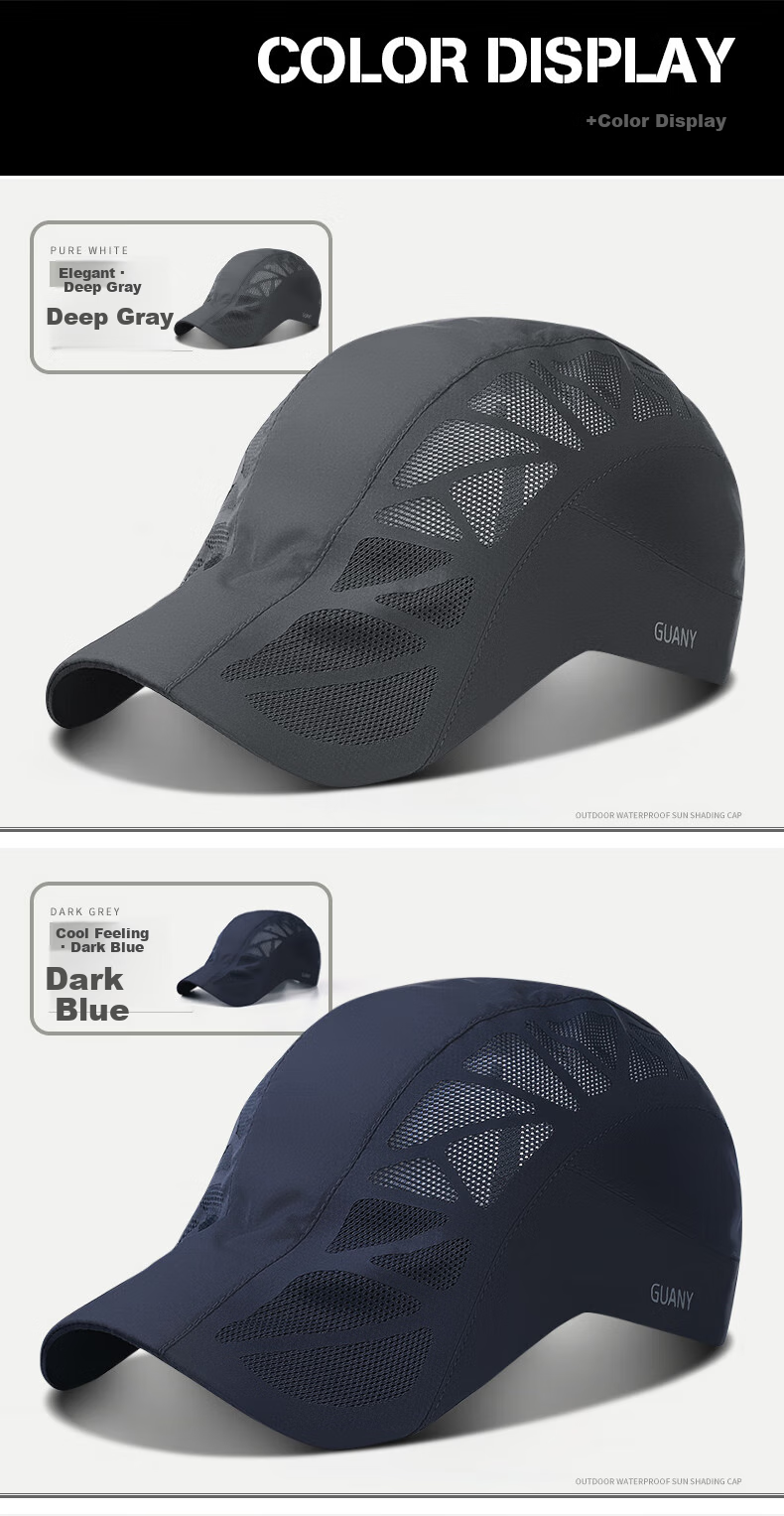 TUCANO Men's Summer Lightweight Quick-Dry Baseball Cap, Outdoor Sun Protection Hat for Men And Women, Casual Fishing Visor Cap 6