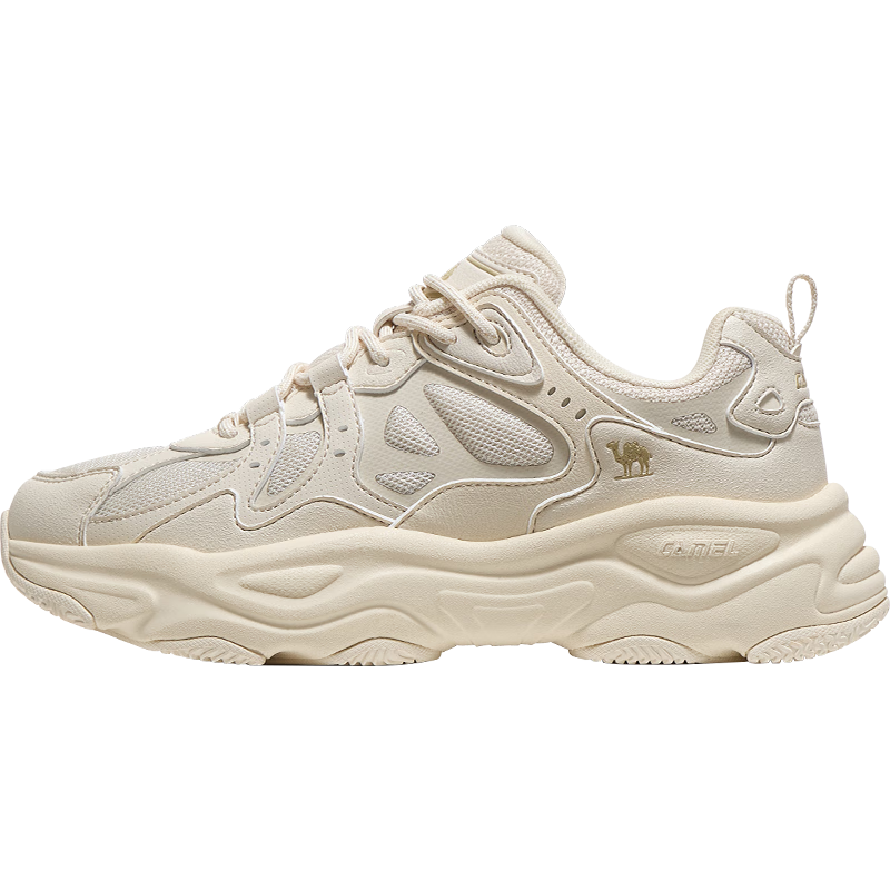 CAMEL [Xinghuo] Women's New Retro Sneakers, Breathable Mesh Upper, Thick-Soled Heightening Casual Versatile Dad Shoes