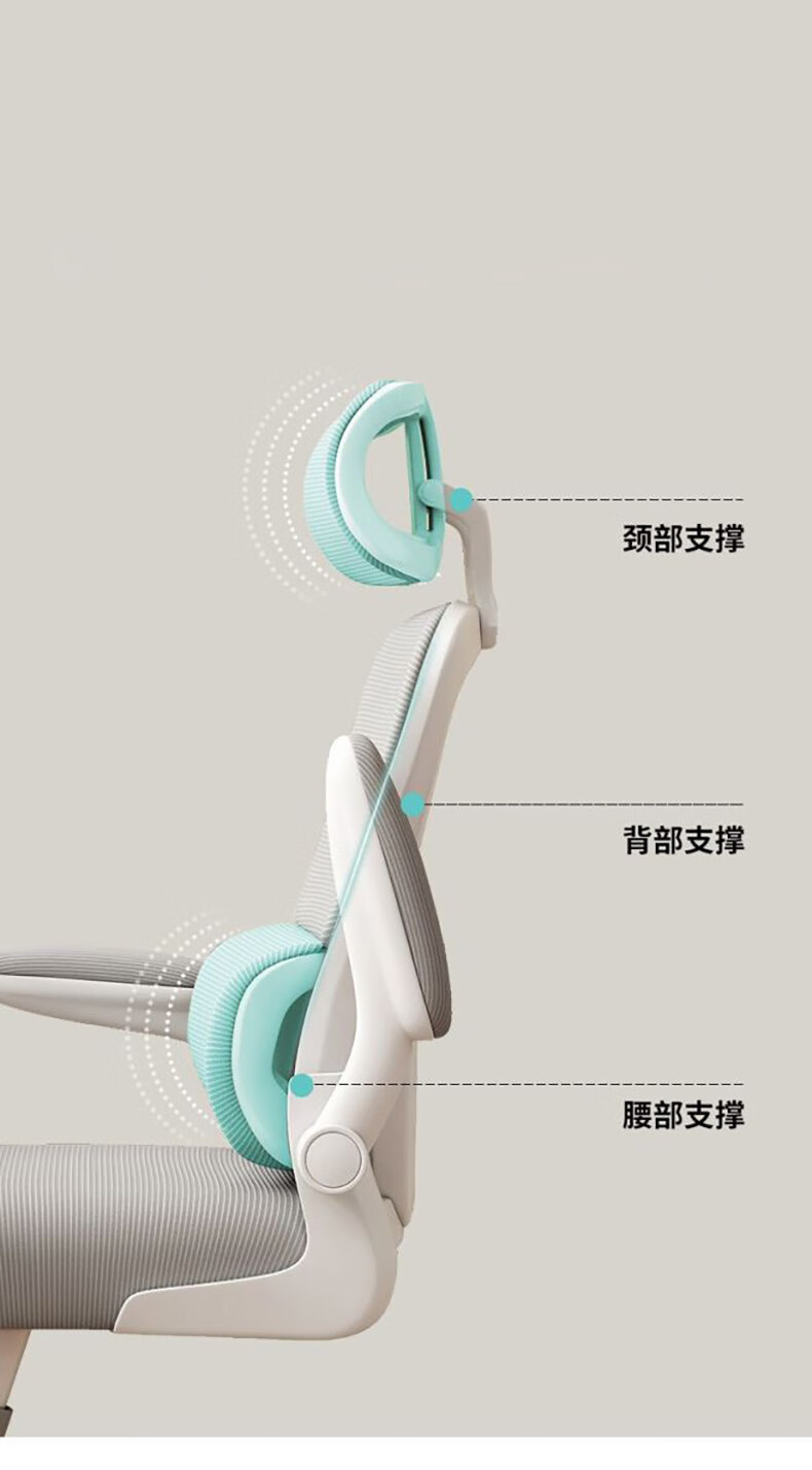 Churong Computer Chair, Study Chair, Ergonomic Chair, Student Writing Chair, Lumbar Support Adjustable Chair, Home Office Chair, Backrest Chair 3