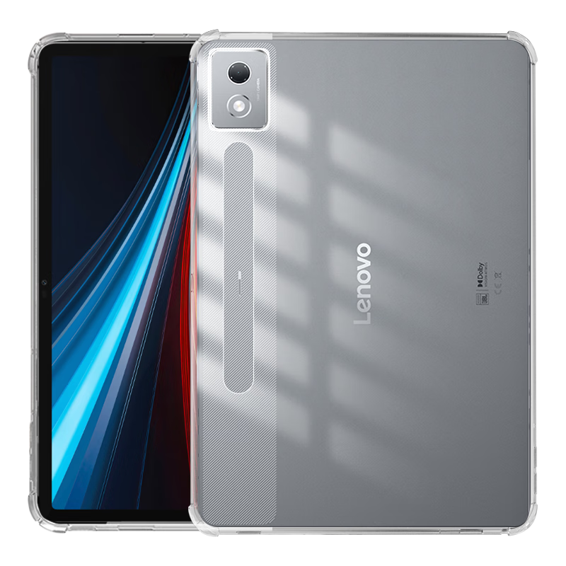 Freeson Protective Case for Lenovo Xiaoxin Pad Pro 12.7-Inch 2025 Model Tablet, Full Coverage Shockproof Crystal Clear TPU Soft Shell with Four Corner Airbags for Impact Protection, Transparent