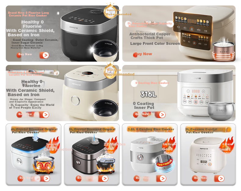 Joyoung Non-Stick Thick Inner Pot, High Heat Wood-Fired Rice, 3L Golden Capacity, for Home Use of 2-3 People, Low Pressure, Multifunctional Electric Rice Cooker, Industry Bestseller, 30FZ630 1