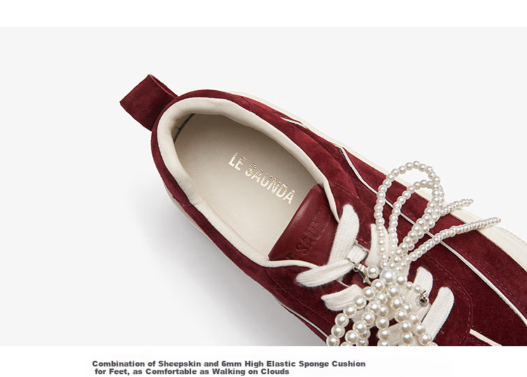 Le Saunda 2025 New Casual Platform Loafers Women's Shoes 42401, Anka Red BOS, Size 35 2