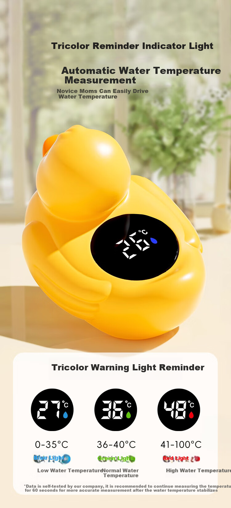 DOCTOR MA Baby Bath Thermometer, Infant Indoor Water Temperature Meter, Electronic Thermometer for Newborns, Little Yellow Duck 3