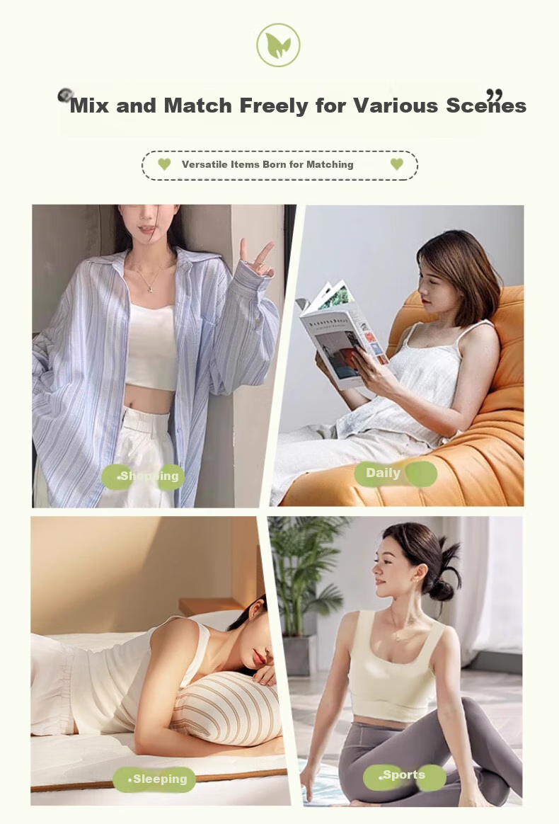 GUJIN Ice Silk Seamless Tank Top for Women with Built-In Bra Pads, Spring Thin New Style for Outer Wear, White XL 1