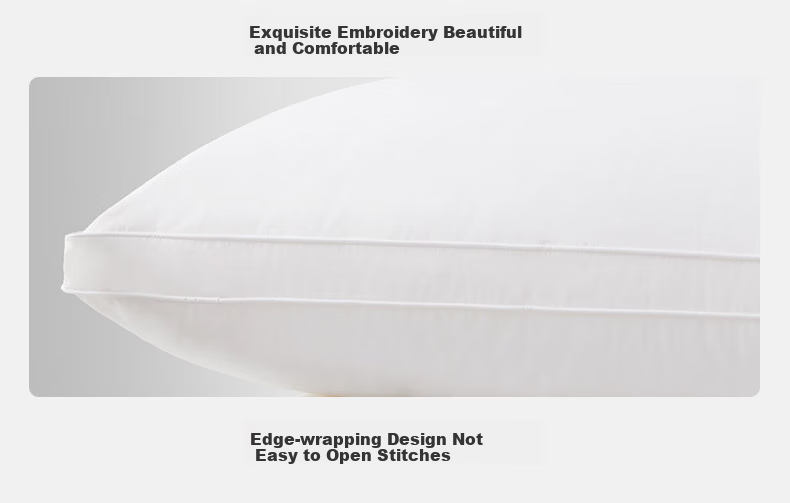 BEYOND Home Textile Pillow Core, Washable All-Cotton Embroidered Soft Pillow Core, Low Pillow Stand Tall Style Pair Set, Lianyi 48*74cm 8