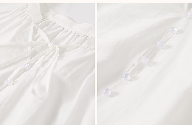 Demana [Simple Life] Spring and Autumn Lightweight Oxygen Linen Lyocell Blend Elegant V-Neck Ribbon Pocket Sleeve Women's Shirt 12