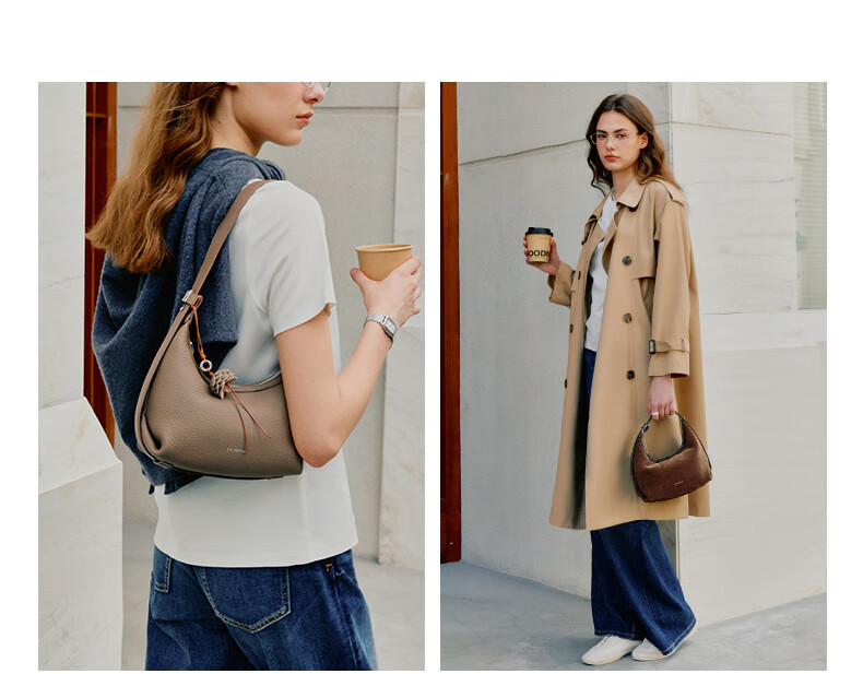 La Festin Top-Grain Leather Crescent Bag for Women, 2026 New Style Genuine Leather Handbag, Shoulder Crossbody Underarm Bag, Birthday Gift for Wome 6
