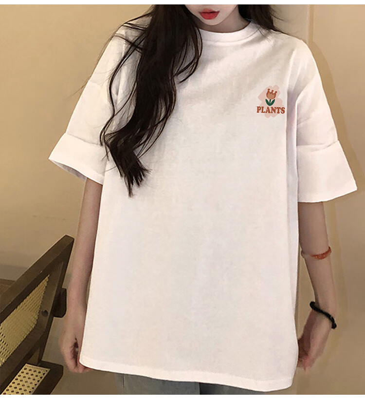 TonLion 2025 Summer Women's Crew Neck Back Graphic Short Sleeve T-Shirt 13