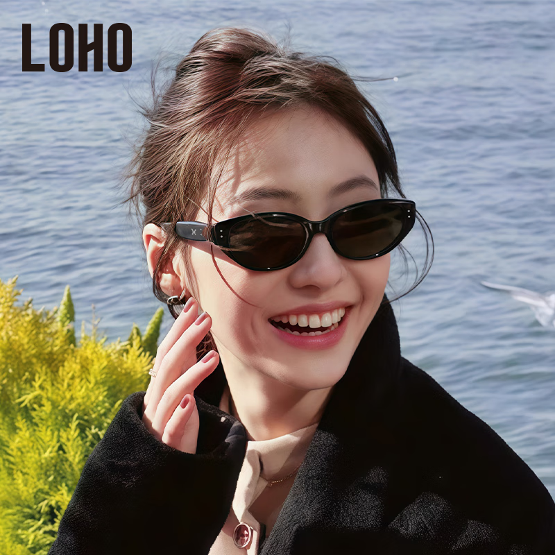 LOHO Cat Eye Sunglasses for Women, 2026 New Narrow Frame Retro Sunglasses, Sun Protection Glasses for Men, Slimming High-End Protective Eyewear