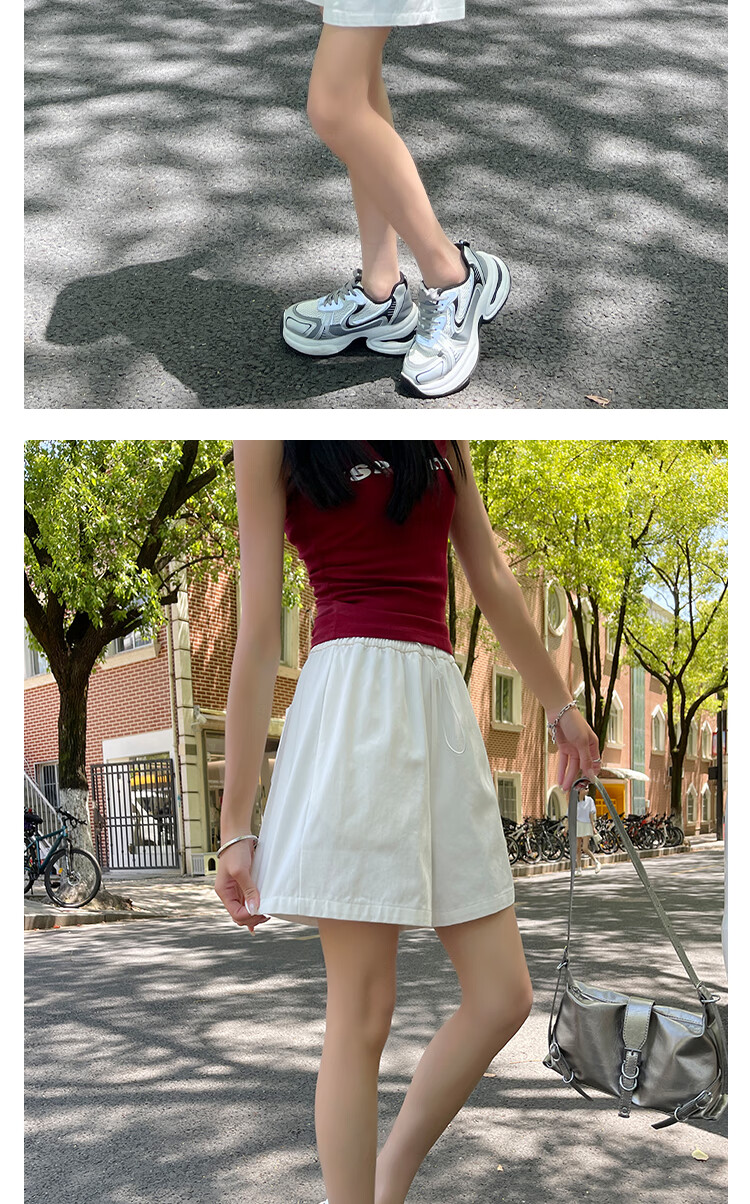 Borui Women's Summer Thin High-Waist A-Line Pure Cotton Slimming Wide-Leg Five-Point Shorts 2026 New Style 11