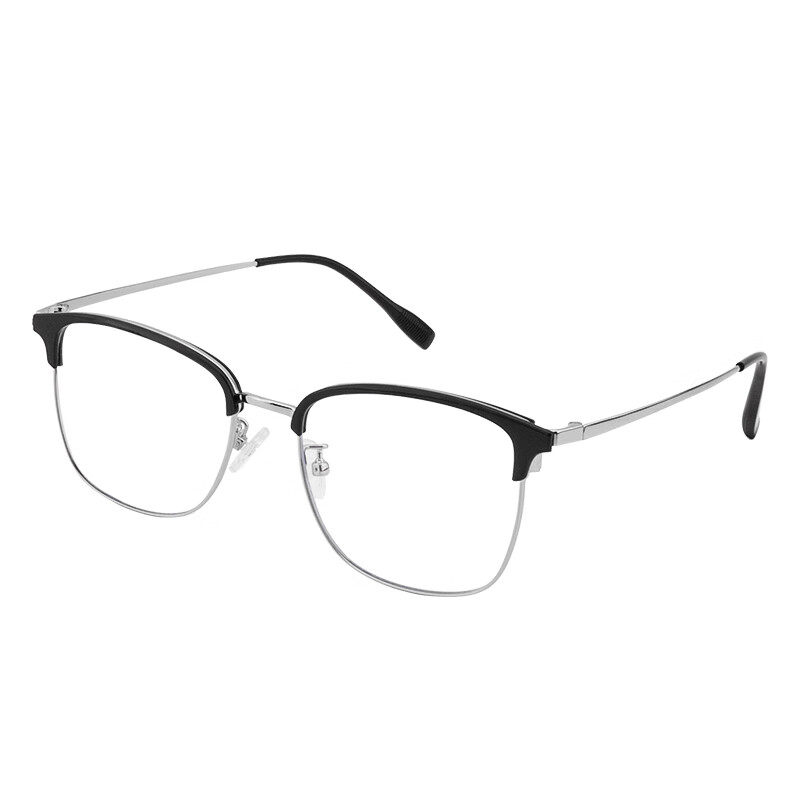 Gameking Blue Light Blocking Glasses Unisex Radiation Protection Non-Prescription Frame for Phone and Computer LS017 Black Silver