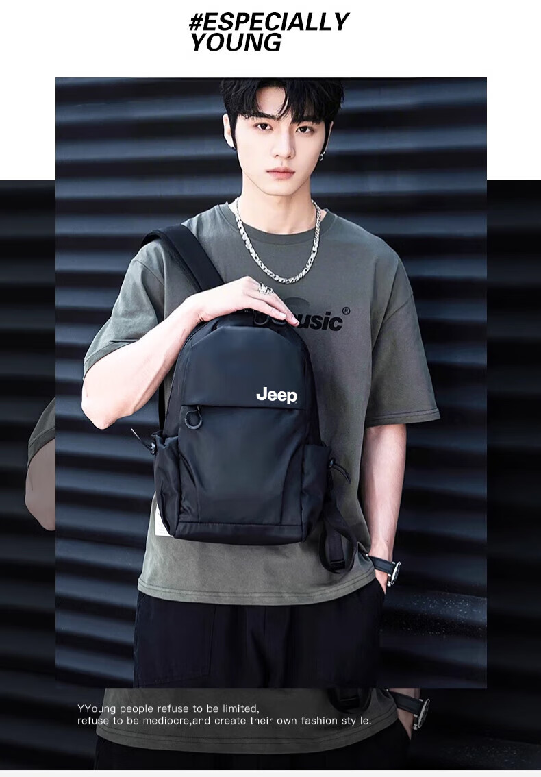 JEEP Backpack for Men, Lightweight Outdoor Hiking Bag, Casual Commuter Backpack for College Students, Portable Short-Trip Travel Bag 20