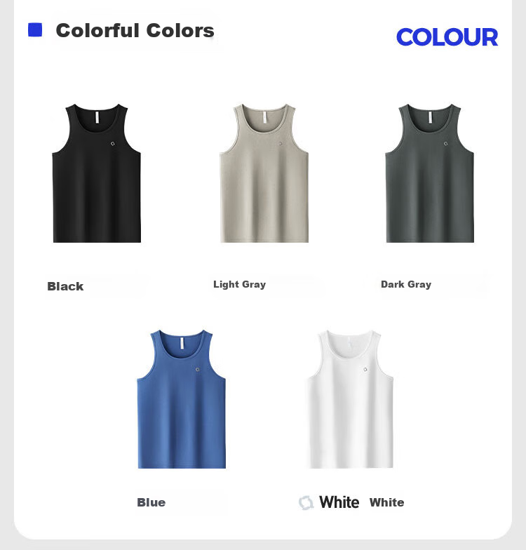 HLA 【Zui Huxi-Air8】Men's Sleeveless Vest Moisture-Wicking Quick-Dry Basic Thin Undershirt 16