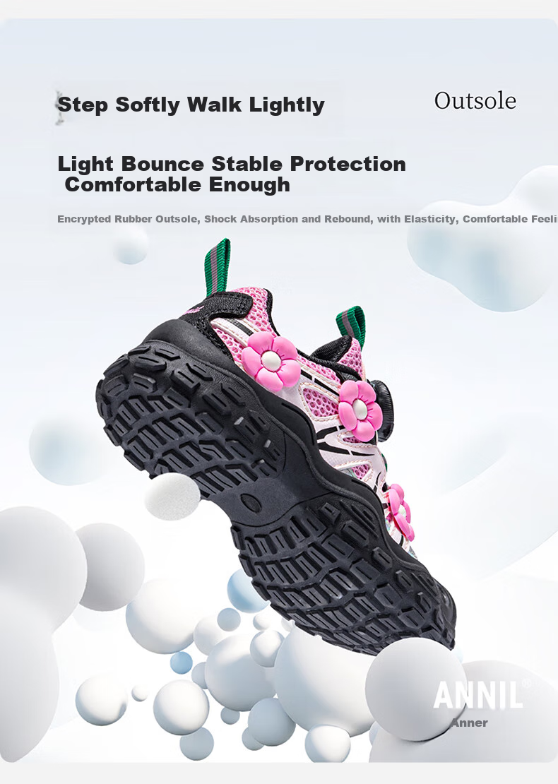 ANNIL Children's Sports Shoes, New Girls' Style 2026, Breathable Kids' Mesh Shoes, Non-Slip Footwear for Girls, 5316 5