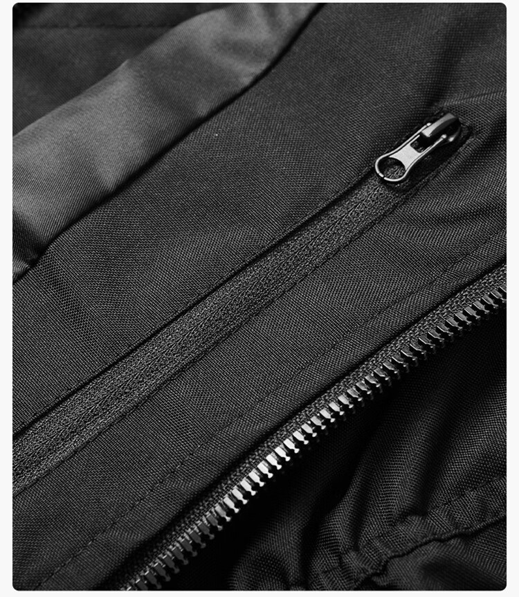 Wassup Sohot Men's Jacket, Autumn American-Style Stand-Up Collar Flight Jacket, Trendy Workwear Outerwear for Men, Black, Size L 3