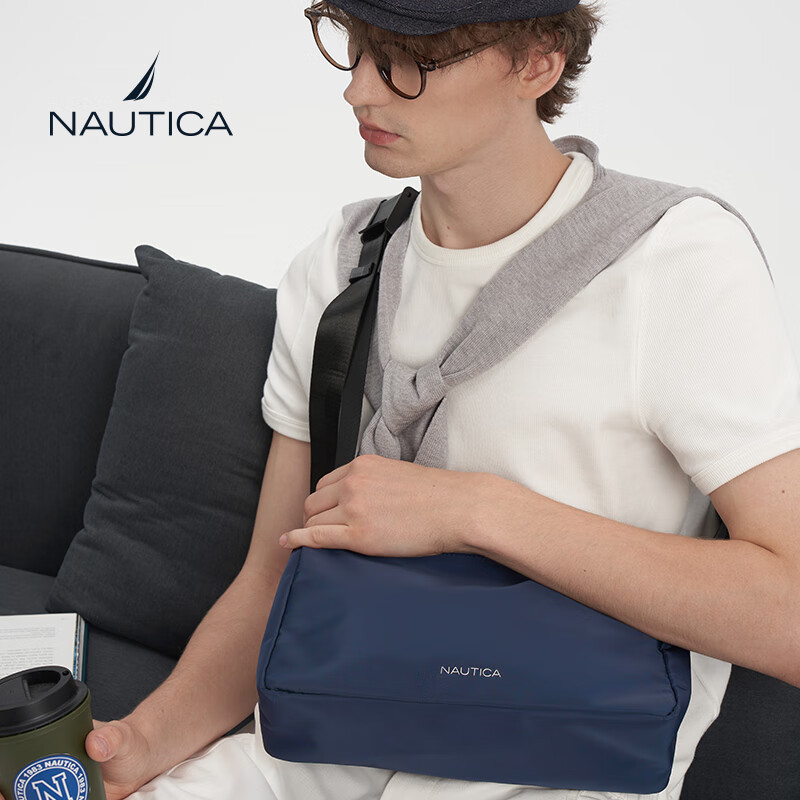 Сумка NAUTICA через плечо, мужская сумка-мессенджер, повседневная дорожная сумка, вместительная, синяя