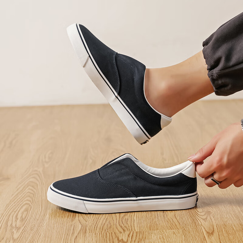 Кроссовки Warrior Canvas Shoes для мужчин, летние дышащие повседневные, пара белых кед, слипоны, WXY-77, синие, размер 42