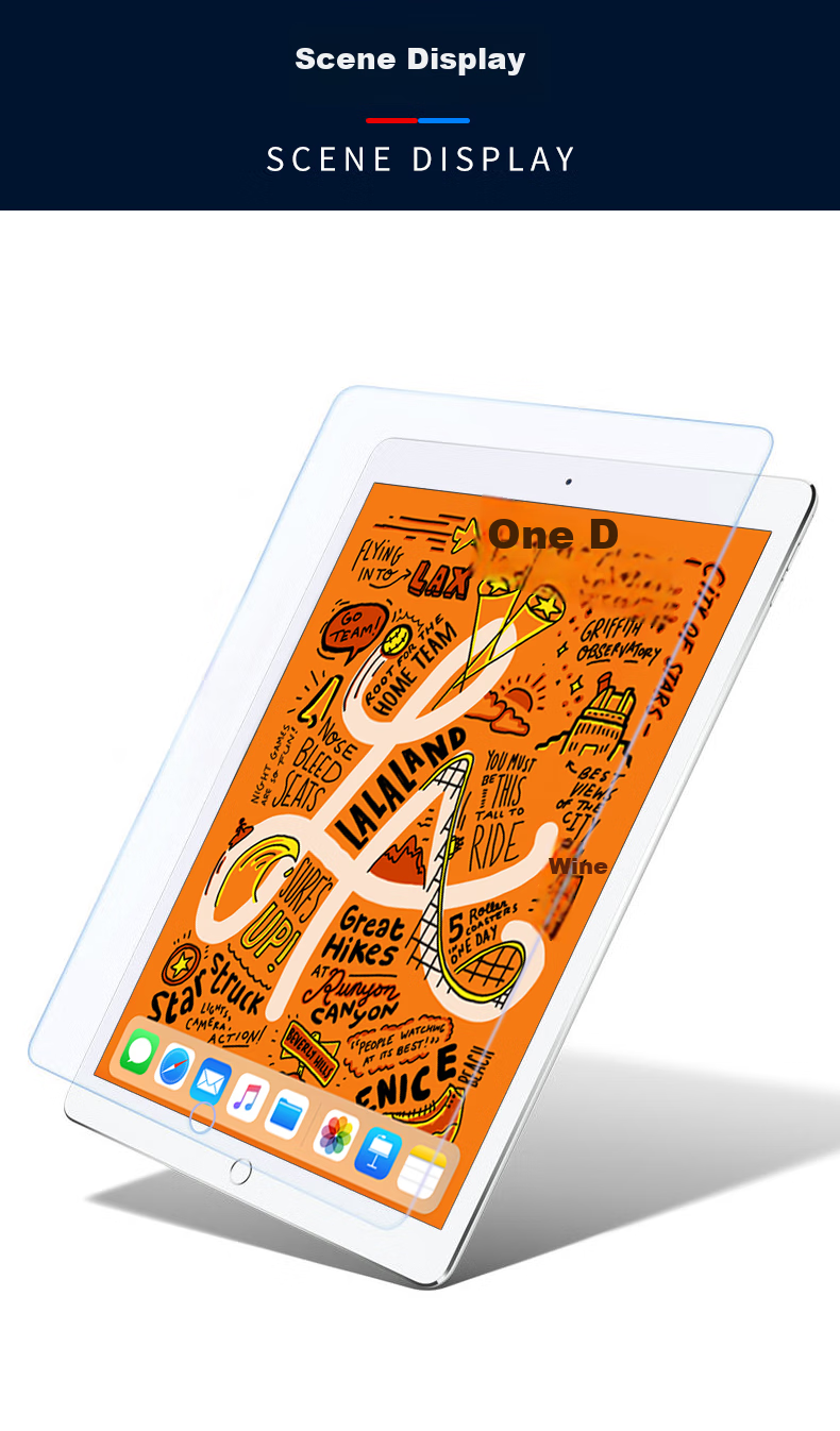 Jiangming Tempered Glass Screen Protector for Apple IPad Mini 2, Mini 7.9 Inch Tablet, Anti-Drop Anti-Scratch HD Anti-Fingerprint Scratch-Resistant Protective Film 9