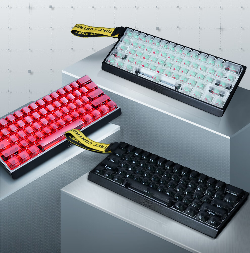 Zhenhuo Gaming Fog Transparent Keycaps Transparent Wooting Little Bee Made68/75 Mechanical Magnetic Axis Keyboard Custom PBT 130 Keys White 5