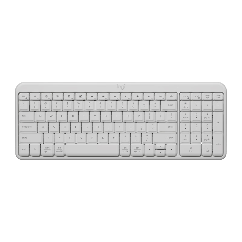Logitech K251 Wireless Bluetooth 99-Key Compact Keyboard, White