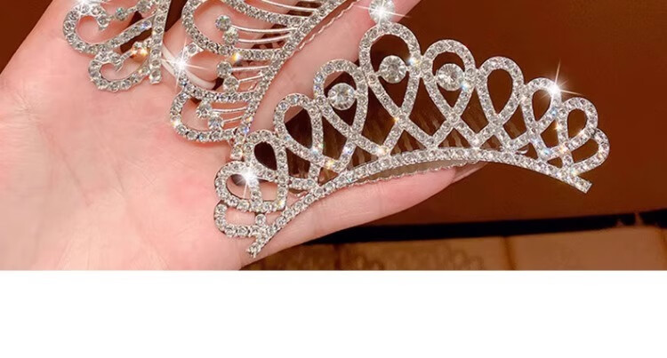 GECOMO Girls' Crown Headband, Children's Crystal Crown Birthday Gift, Princess Hair Clip, Wedding Hair Accessory, Children's Day Present 3