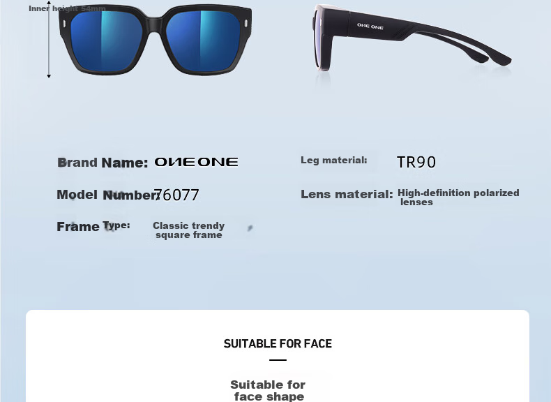 One&one [Can Be Fitted with Prescription Lenses] Polarized Sunglasses, Lightweight, Unisex, UV Protection, for Driving, Night Vision Glasses 27