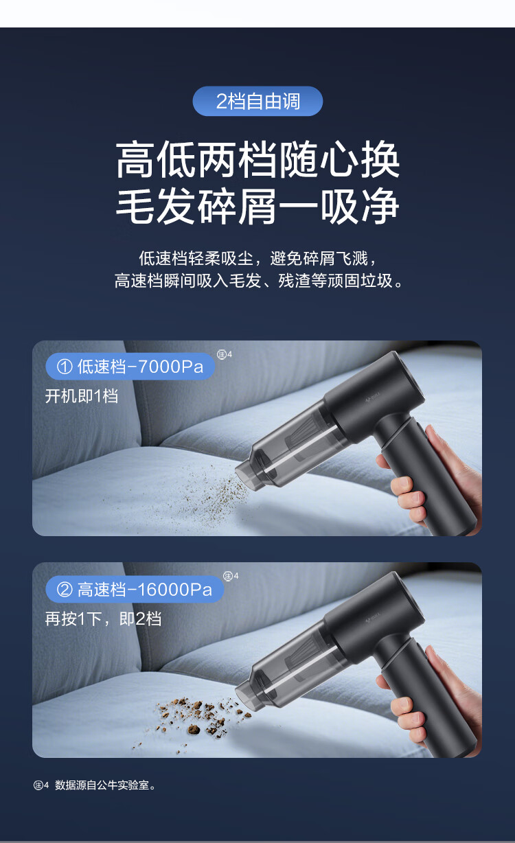 BULL Car Vacuum Cleaner for Home And Car Use, High Suction Power Handheld Vacuum Cleaner, Portable And Compact, Suction Blowing Cleaning Four-In Suitable for Li Auto I9 And Other GNV-CVQ112 7