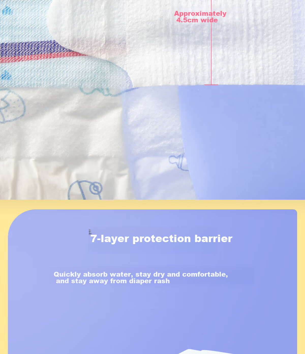 Ankexin T-Shaped Diapers [68 Pieces], Baby Triangle Diapers, Disposable Diaper Training Pants for Newborns, Size L 5