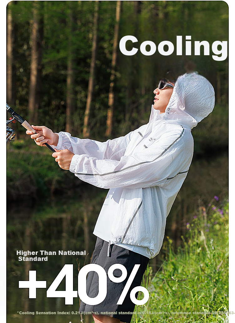 BOSIDENG Men's Summer Outdoor Ice Silk Fishing Sun Protection Jacket UV Resistant Color Block Breathable Cooling Coat 5